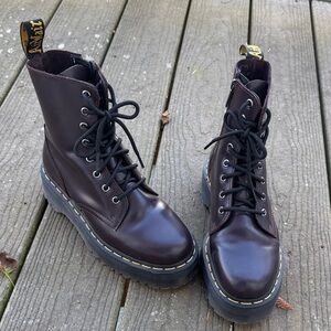 Dr Martens Jadon Purple Platform Smooth Leather Boots w/ Zip Sz 39 / 8